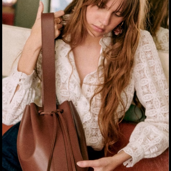 Sezane Marcel Bucket Bag Smooth Chocolate - Picture 2 of 2